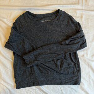 Outdoor Voices CloudKnit Cropped Long Sleeve T-Shirt | Heather Charcoal | Size S